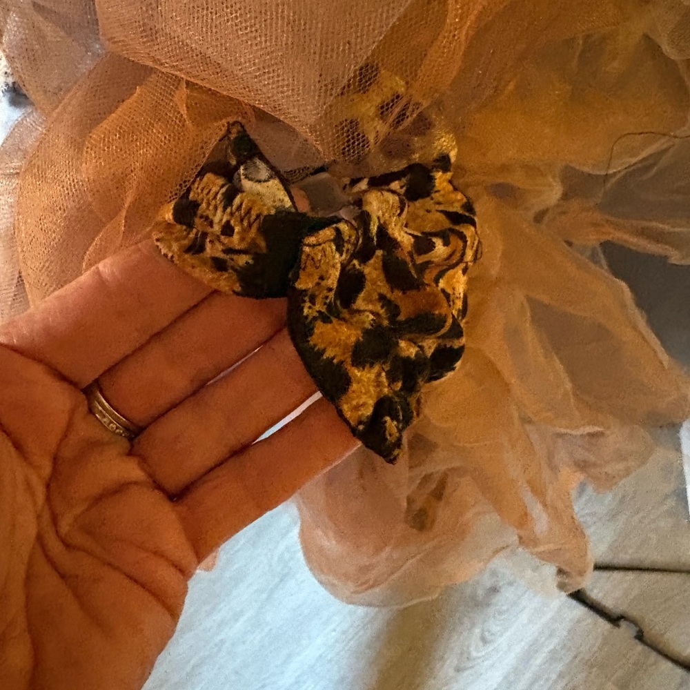 Leopard Print Dress with Faux Fur Trim - Picture 2 of 4